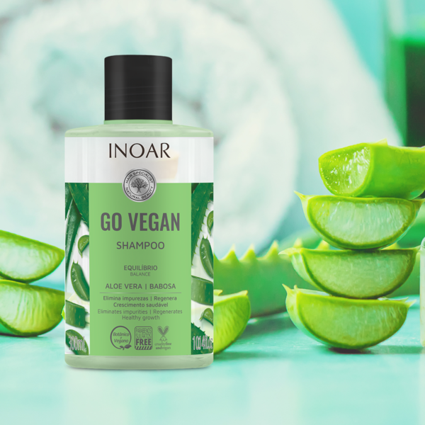 INOAR Go Vegan Balance Aloe Vera Kit - Shampoo,  Conditioner and Mask