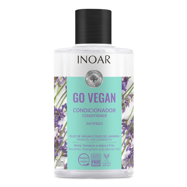 Inoar Go Vegan Anti frizz Conditioner, Argan and Lavender Oil