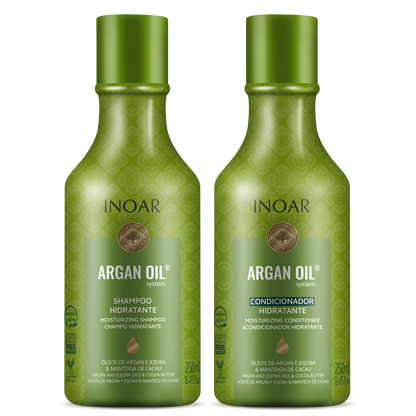 Inoar Argan Oil Shampoo + Conditioner Kit (8.4oz/250ml x 2)