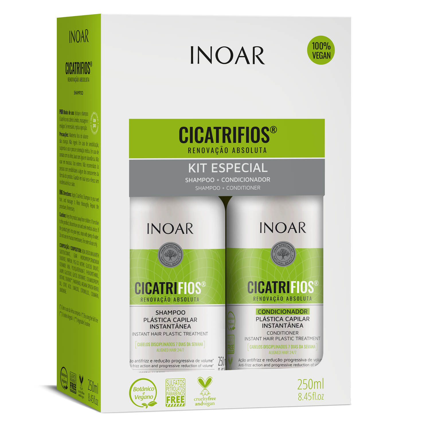 Inoar Cicatrifios Shampoo + Conditioner Kit 8.4oz/250ml