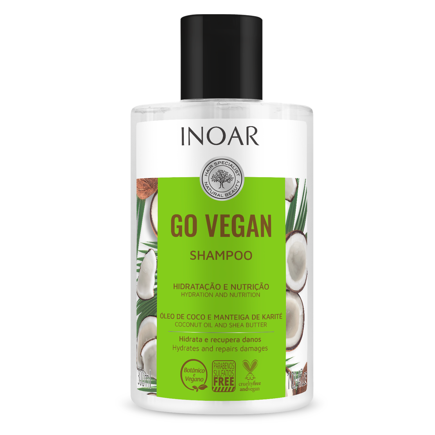 Inoar Go Vegan Hydration And Nutrition Hair Shampoo 10.1oz/300ml